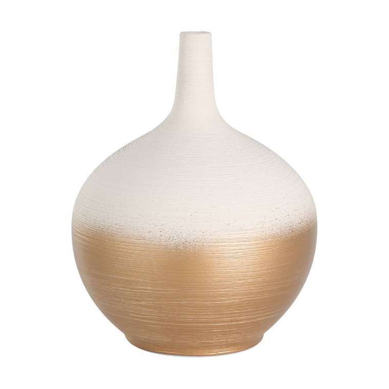 Ваза для декора Saryksu бело-золотого цвета