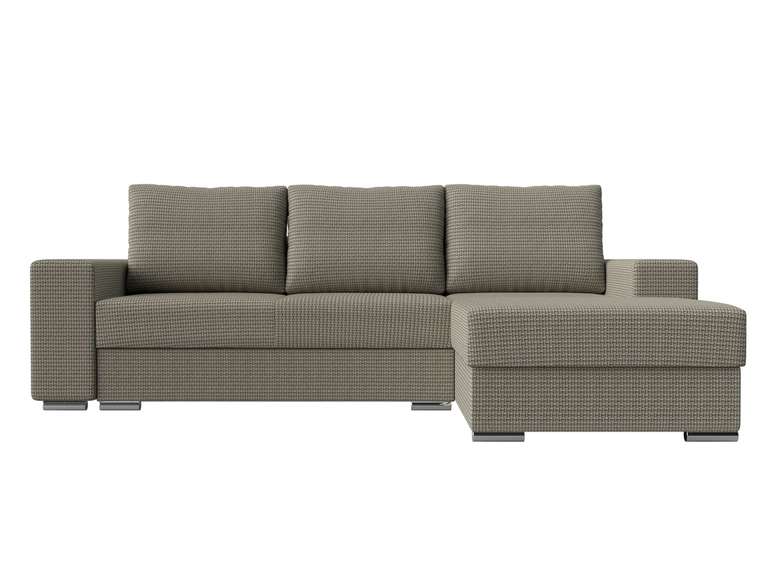Угловой диван-кровать Дрезден серо-бежевого цвета правый угол