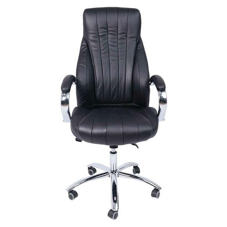Кресло поворотное Mastif черного цвета (экокожа)