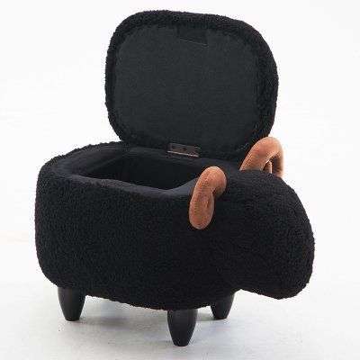 Пуф Shaggy Sheep Storage Stool В черного цвета