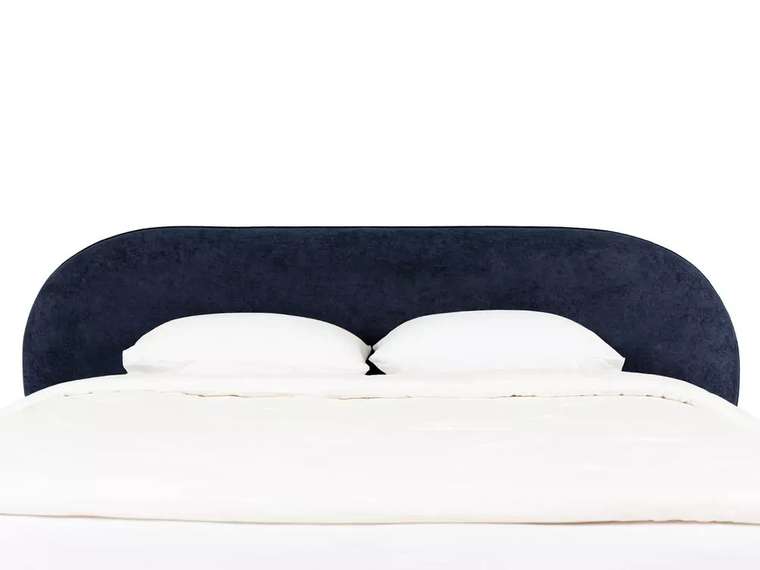 Кровать Softbay 160х200 с изголовьем темно-синего цвета без подъемного механизма