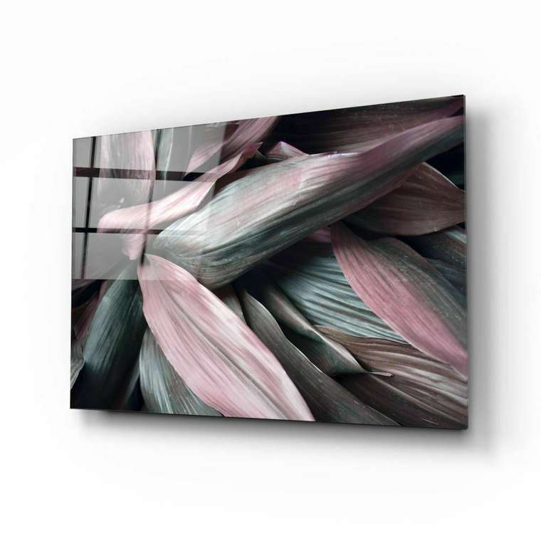 Картина на стену Decor 70х110 из стекла розово-серого цвета