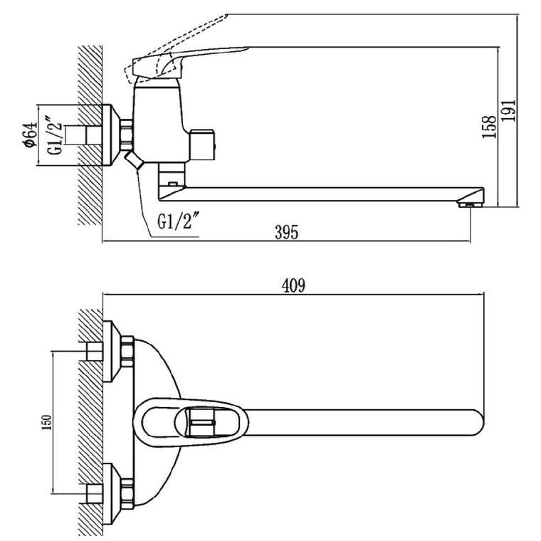 Смеситель для ванны Fmark FM2204 цвета хром