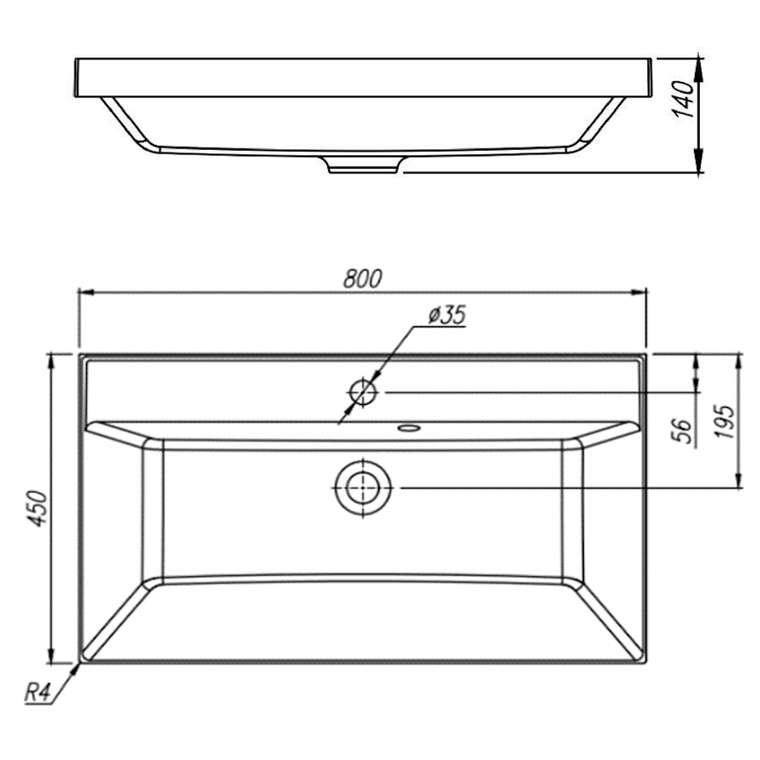 Раковина Florentina Астория 80 см 10.170.00800.307, серый шёлк