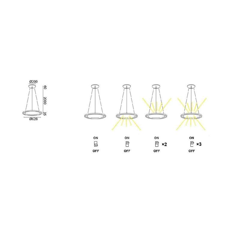 Подвесная люстра Riumar 8673 (алюминий, цвет черный)