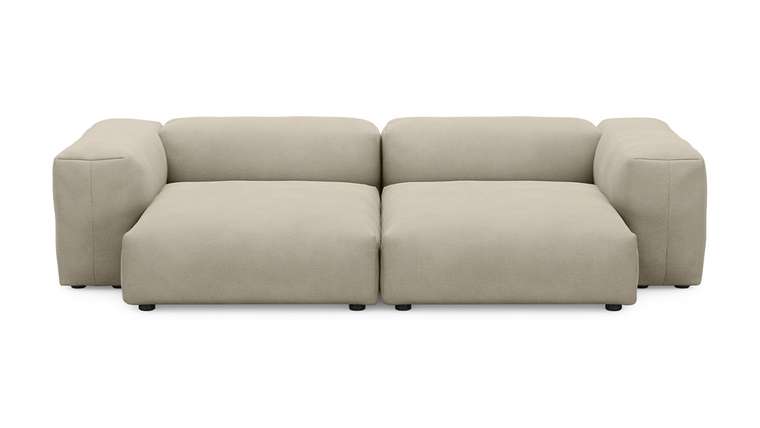 Прямой диван Фиджи двухсекционный большой бежевого цвета