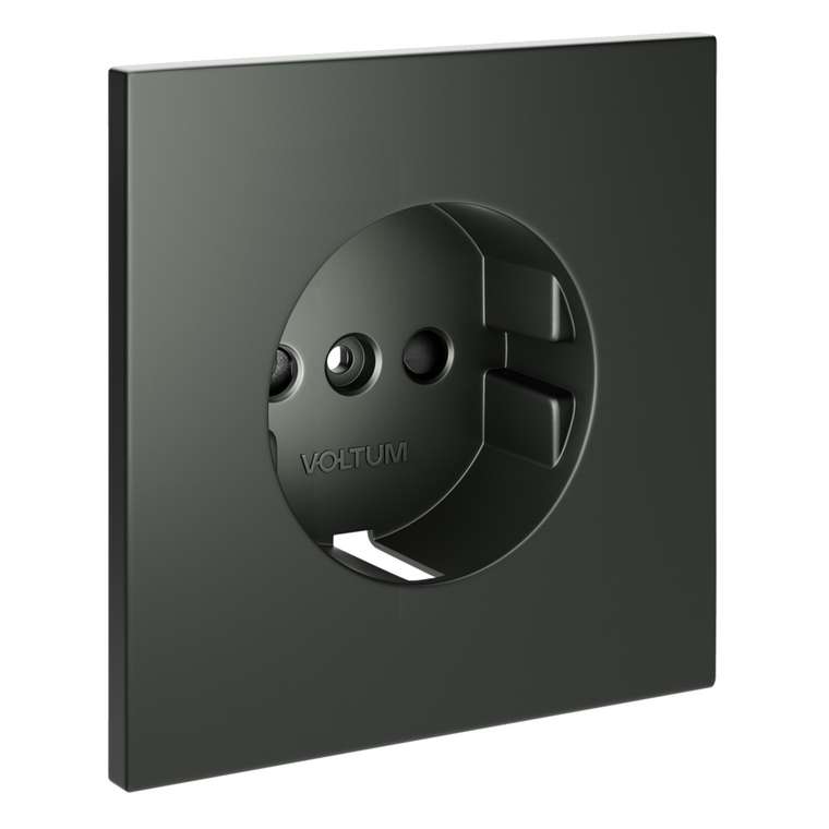 Накладка для розетки с заземлением и защитными шторками, S70 (титан)