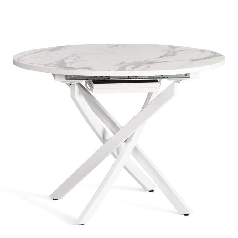 Раздвижной обеденный стол Manzana белого цвета
