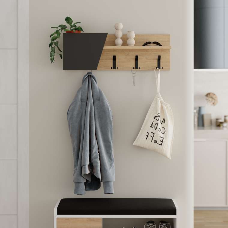 Настенная вешалка Eleva Hanger бежевого цвета