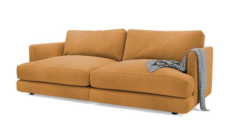 Прямой диван-кровать Ибица желтого цвета