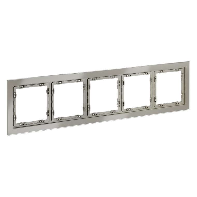 Рамка стеклянная VOLTUM S70 на 5 постов, (шелк, стекло)