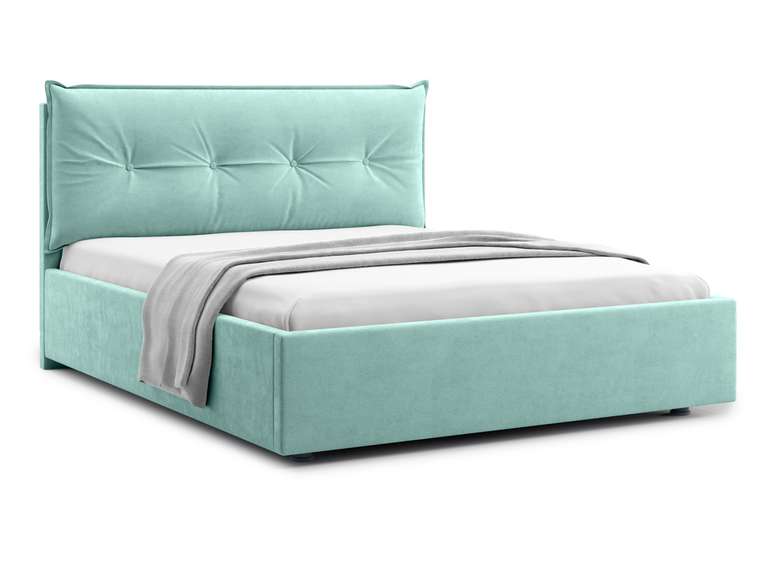 Кровать Cedrino 160х200 бирюзового цвета с подъемным механизмом