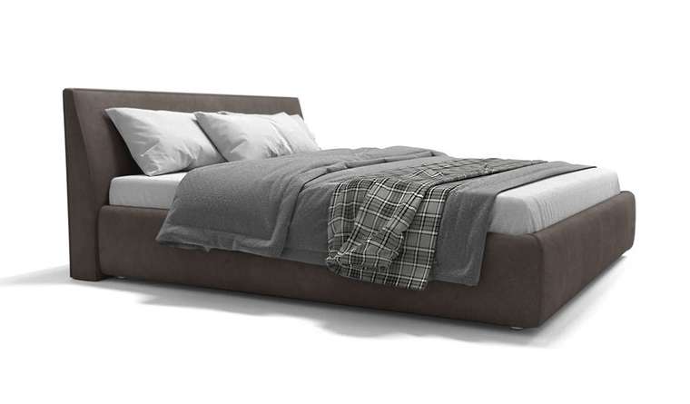 Кровать без подъемного механизма Алти 160х200 коричневого цвета