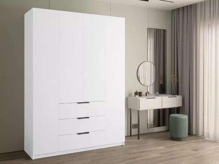 Распашной шкаф Локер 160 белого цвета