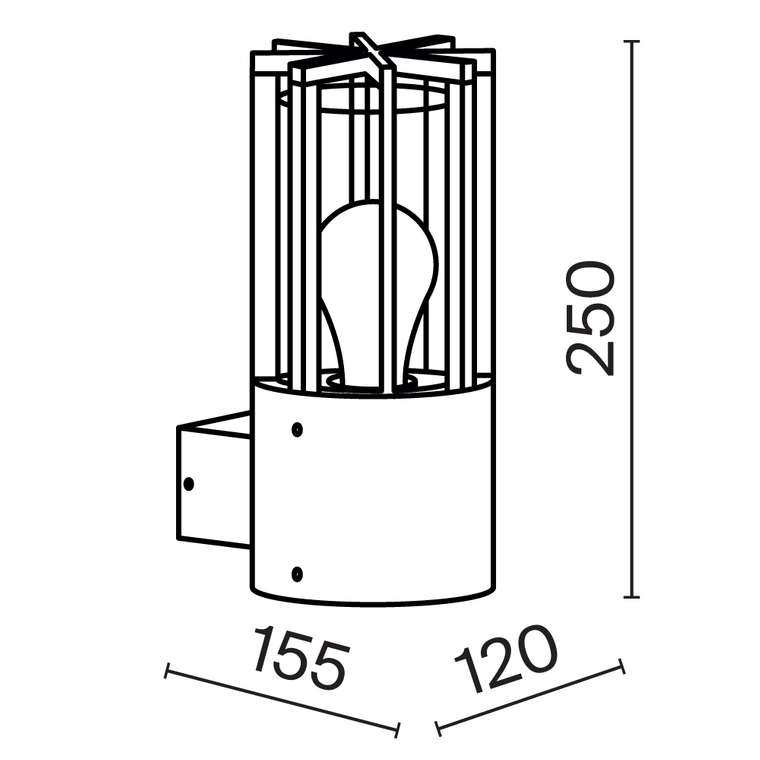 Настенный светильник (бра) Outdoor O453WL-01GF Barrel Outdoor