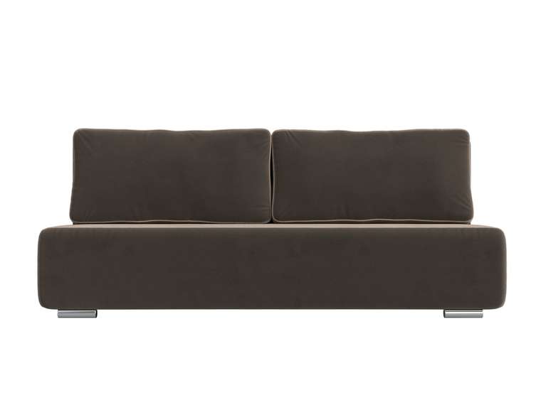 Прямой диван-кровать Уно коричневого цвета