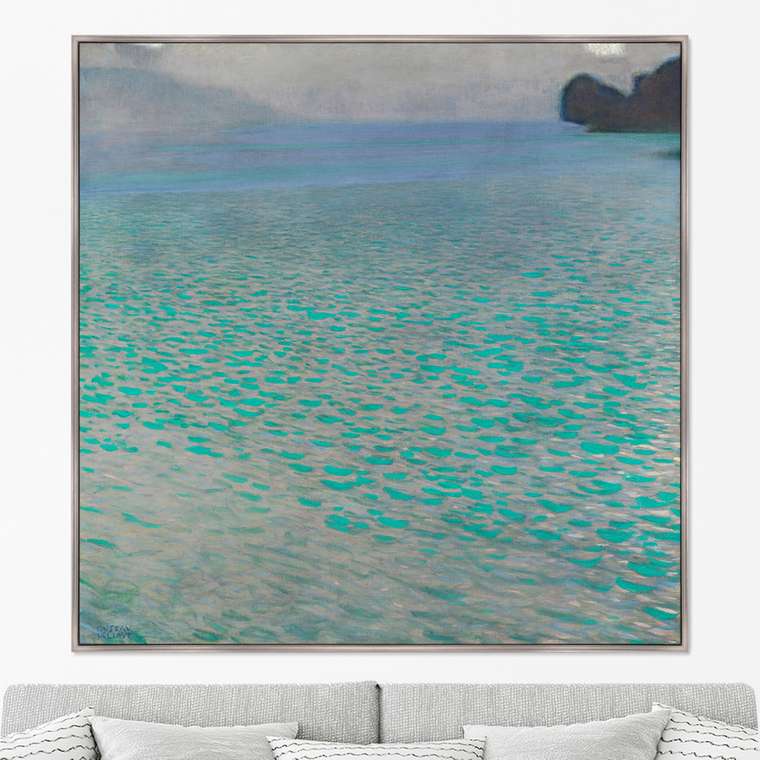 Картина Attersee 1900 г. в раме серебряного цвета