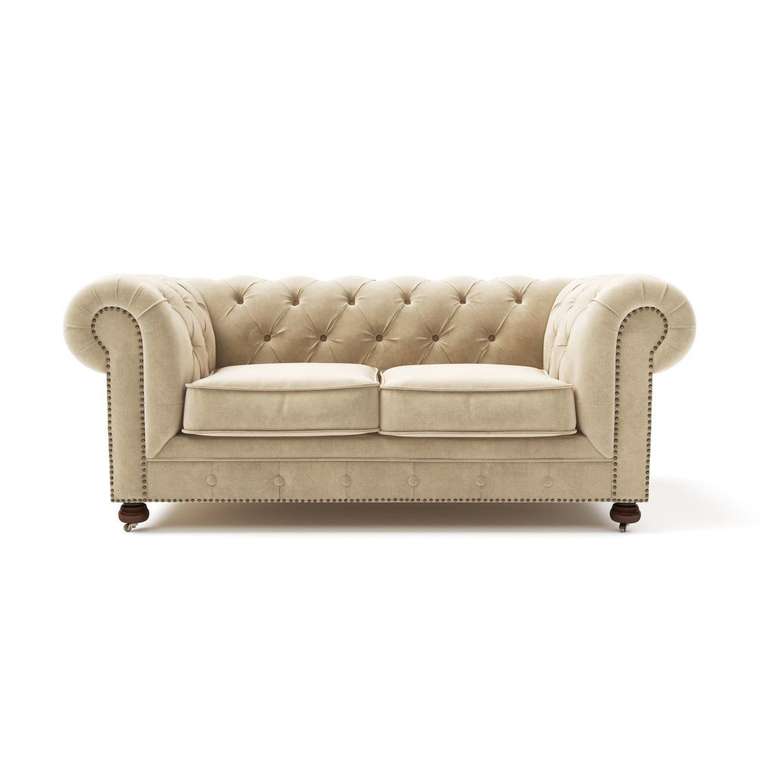Раскладной диван Chesterfield Lux MTR бежевого цвета
