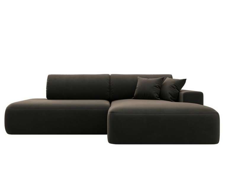 Угловой диван-кровать Лига 036 Модерн коричневого цвета правый угол