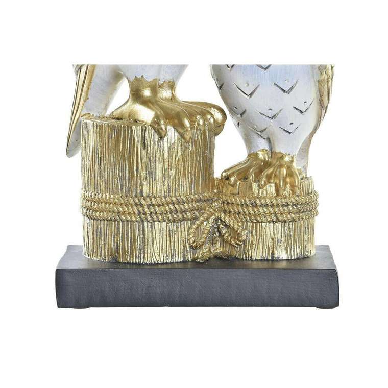 Декоративная фигура 14,5 x 9 x 26 cm Сова Позолоченный Белый