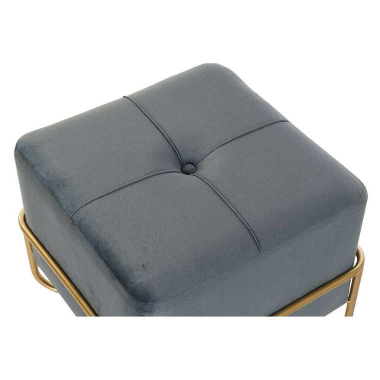 Пуф Синий Разноцветный Позолоченный Поролон Металл Деревянный MDF 42 x 42 x 38 cm