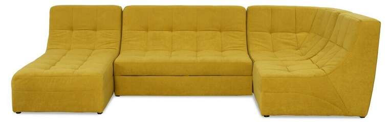 П-образный диван-кровать Палладиум горчичного цвета