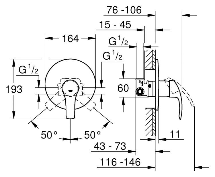 Смеситель Eurosmart для душа