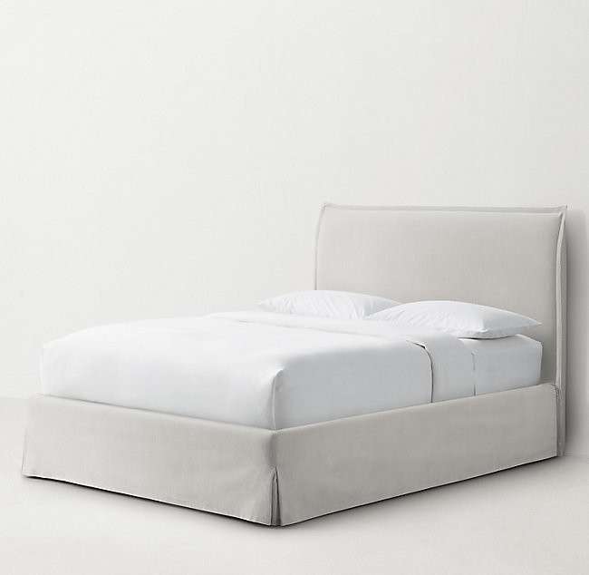 Кровать Kenlie Velvet Slipcovered 140х200 белого цвета