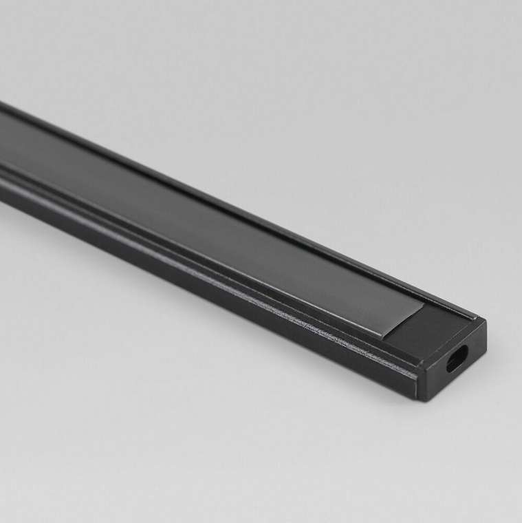 Накладной алюминиевый профиль для светодиодной ленты черного цвета