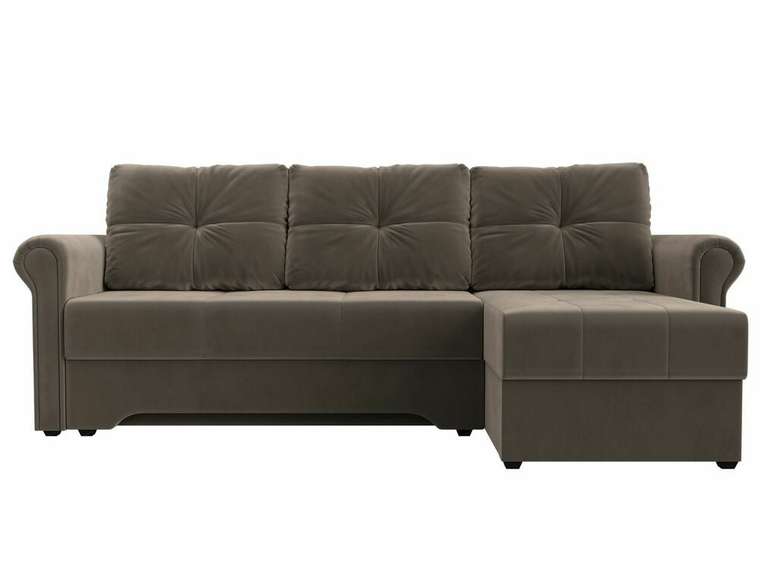 Угловой диван-кровать Леон коричневого цвета правый угол