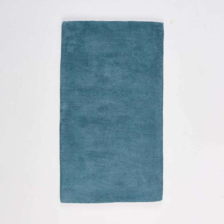 Прикроватный коврик из хлопка с ворсом Renzo 60х110 сине-зеленого цвета