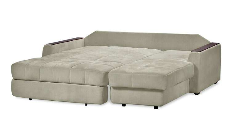 Угловой диван-кровать Гадар L серо-коричневого цвета