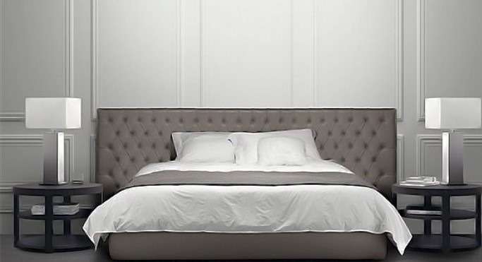 Кровать "Letto" с обивкой из экокожи или велюра стандарт 200х200 см