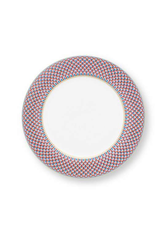 Набор из 2-х тарелок Flower Festival Scallop Red-Light Blue, D26,5 см