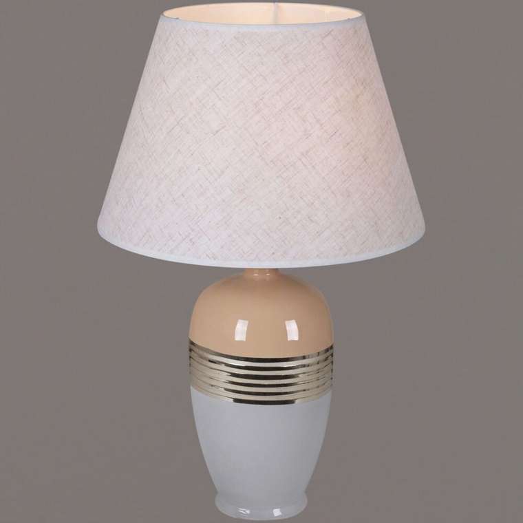 Настольная лампа 00471-0.7-01 (ткань, цвет бежевый)