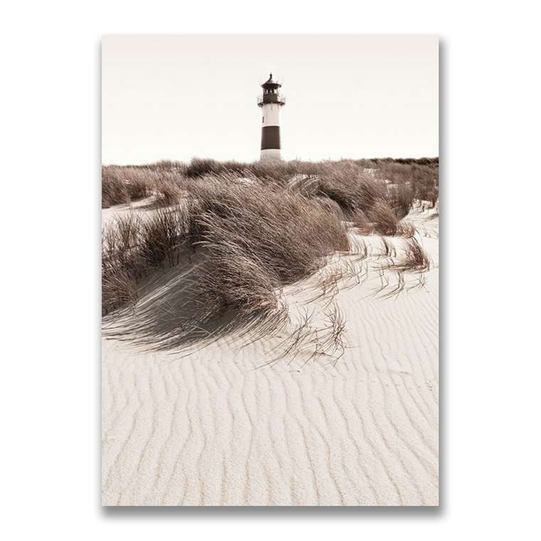 Картина на холсте Маяк на песчаном пляже 50х70 см