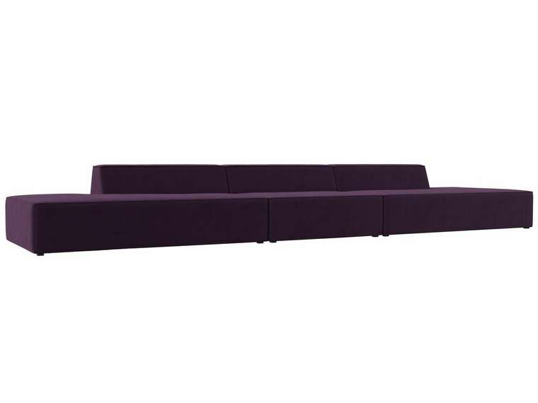 Прямой модульный диван Монс Лонг темно-фиолетового цвета