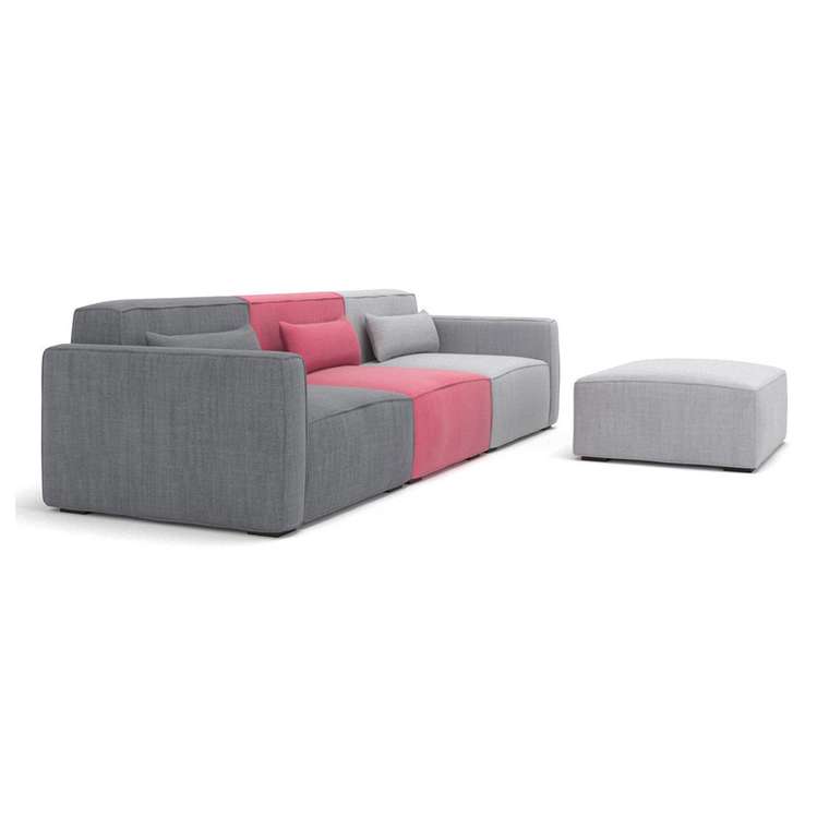 Модульный диван Cubus MIX серо-розового цвета