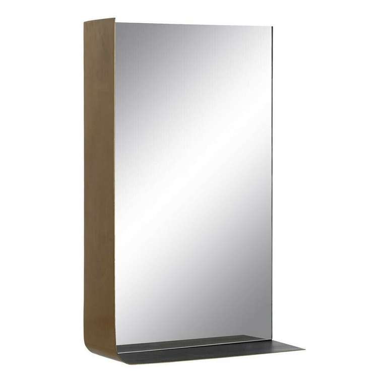 Настенное зеркало Чёрный Позолоченный 40 x 12 x 60 cm