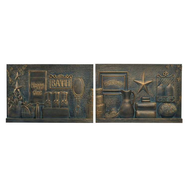 Настенный декор Медь 60 x 4 x 40 cm (2 штук) (2 pcs)