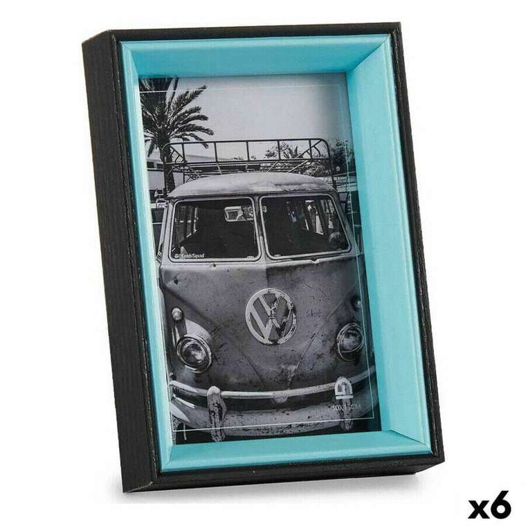Фоторамка 3 x 17 x 12 cm Стеклянный Чёрный Синий Деревянный MDF (6 штук)