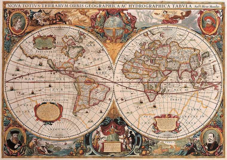 Репродукция картины на холсте Карта 1630 г .