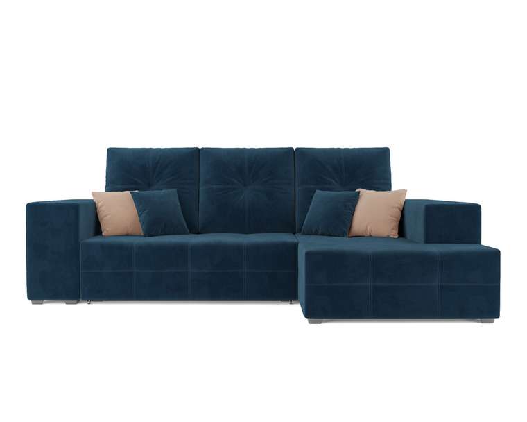 Угловой диван-кровать Монреаль темно-синего цвета правый угол