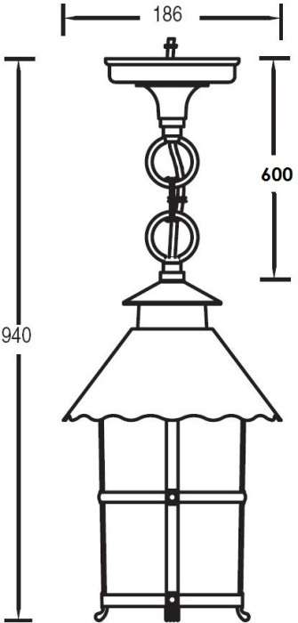 Уличный светильник подвесной IP44 Oasis Light CAIOR 1 81505 Bl в виде фонаря