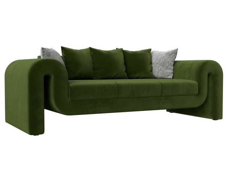 Прямой диван Волна зеленого цвета
