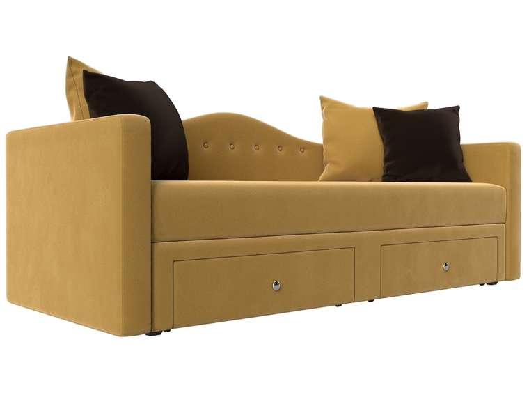 Детский прямой диван-кровать Дориан желтого цвета