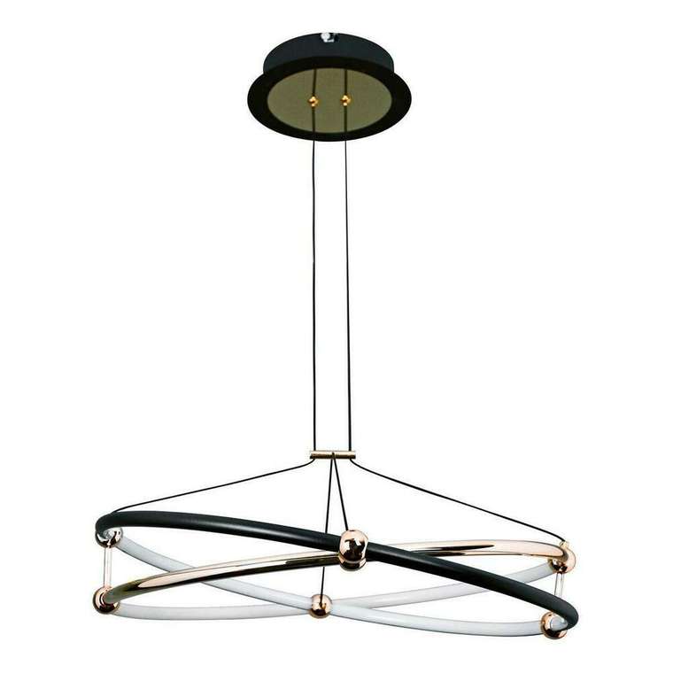 Подвесная светодиодная люстра Smart Нимбы High-Tech Led Lamps черно-золотого цвета