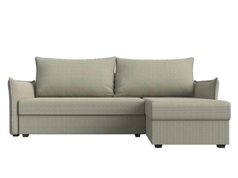 Угловой диван-кровать Лига 004 серо-бежевого цвета угол правый 