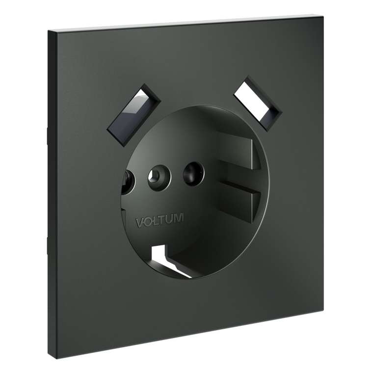 Накладка для розетки с заземлением и защитными шторками, с USB A+A, S70 (титан)