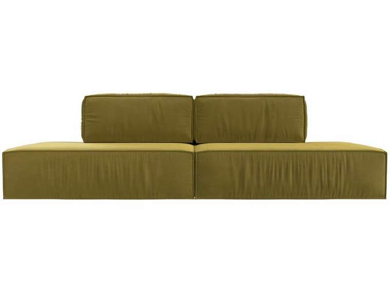 Прямой диван-кровать Прага лофт желтого цвета